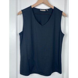 Croft & Barrow Vintage Y2K Shell Tank Black Stretchy Women's Size Large